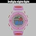 AZLAND Waterproof Time Teacher Kids Children Girls Sports Digital Watches,Alarm,Chime,Stopwatch,Date/week/month,Silicon Strap, Pink