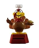 Solar-powered Dancing Turkey with Pie - Plastic Fall Theme
