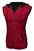 Coofandy Mens Casual Sleeveless Hoodie Zip Up Vest with Pockets, Small, Red