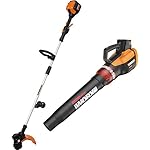 WORX WG926 2 Piece Cordless Combo Kit Trimmer/Edger and Turbine Blower, 56V, Battery and Charger Included