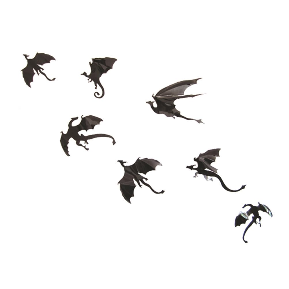Holibanna 7 Pcs Dragon Wall Sticker Decals DIY Halloween Gothic 3D Wall Decals Removable Dragon Wall Stickers Home Decoration