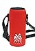 Insulated Water Bottle Carrier for Hydro Flask, Klean Kanteen - Neoprene Holder Case with Adjustable Shoulder Strap - Red 21 oz