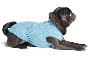 Gold Paw Sun Shield Dog Tee – T-Shirt for Canines – UV Protection, Pet Anxiety Relief, Wound Care – Protects Against Foxtails, Aids Alopecia - Machine Washable, All Season – Size 22 – Ocean Blue