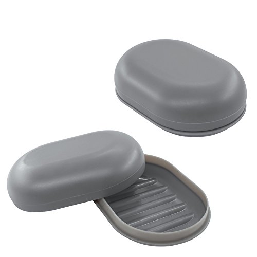 Bligli Soap Dish, Soap Case with Lid,Soap Bar Holder for Shower, Bathroom and Kitchen Sinks, 2 Pack(Gray) - Thumbnail 6