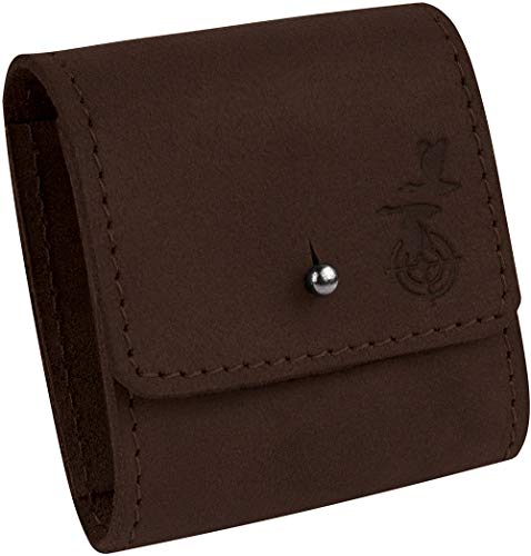 BronzeDog Genuine Leather Rifle Cartridge Holder Hunting Ammo Wallet Shotgun Shell Pouch .30-30 .308 .30-06 Caliber 5 Loops (Brown)