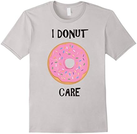 Mens I Donut Care funny Donut T-Shirt Large Silver