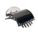 Mia Super Clamp Strong Jaw Clamp Hair Clip Comfortable Contour Fit Hidden Springs Barrette for Women, French Twists, Teens, Girls Medium Size Solid Black