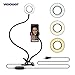 Velouer Selfie Ring Light (3 Color Light 10 brightness) Clip Cell Phone Holder for Live Stream,Video Chat,Facebook,YouTube,360 Rotating Arms Lazy Bracket Desk LED Lamp for Bedroom,Office,Kitchen Black
