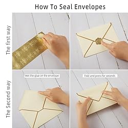 Topeen 50 Pieces A7 Envelopes with Gold