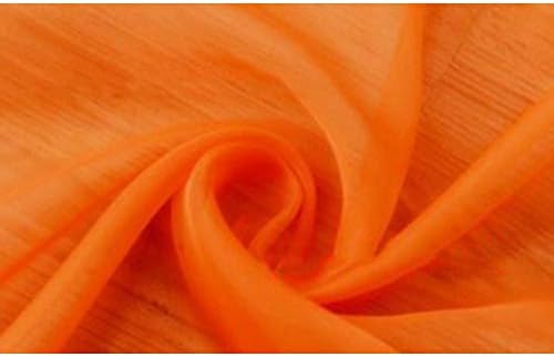CurDecor Tulle Panel Curtains, Soft Sheer Drapery Lightweight Easy Care Romantic Valance for Living Room-Orange 130x250cm(51x98inch)