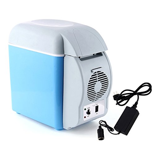 Click Here to See More Images Car Refrigerator Jadeking@ 7.5L Blue Refrigeration, Cold And Warm Car Dual-use Light And Portable 220V AC / 12V DC