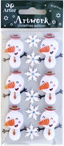 Xmas Snowman Snowflakes Craft Embellishment Christmas and Festive Card Topper Scrapbooking Stickers