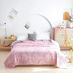 MEJU Flower Muslin Lightweight Summer Blanket for