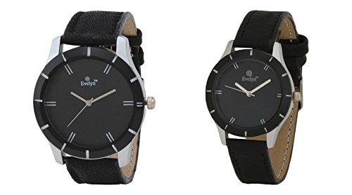 Black Leather Analogue Girls Watches