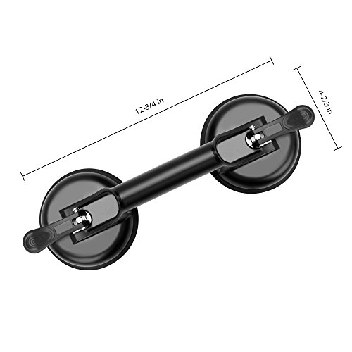 FCHO Glass Suction Cups Heavy Duty Aluminum Handle Glass Holder Hooks to Lift Large Glass/Moving