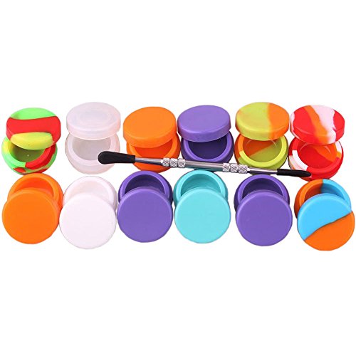 Click Here to See More Images 3ml Storage Silicon Container for Wax Silicon Jar Vial for Oil Wax Container Jar for Cream (Pack of 12pcs) with Carving Tool)