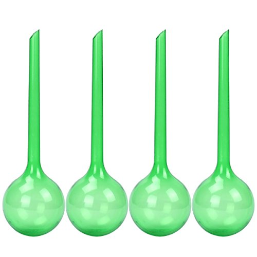bouti1583 Pack of 4 House Plants PVC Watering Globes Spikes Aqua Stakes Automatic Self Watering System 10.3″ Length, Dia. 3.1″
