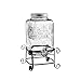 Style Setter Main Street 210263-GB 3 Gallon Glass Beverage Drink Dispenser with Galvanized Lid & Metal Stand, 11x18, Clear