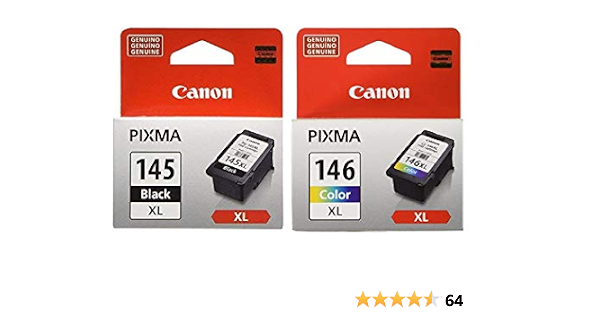 Amazon.com: Canon Cartridge Combo PG-145XL Black/CL-146XL Color PIXMA  iP2810 MG2410 MG2510 MG2910 MG3010 TS3110 Ink Cartridge Set (1 Black \u0026 1  Color) in Retail Packaging : Productos de Oficina