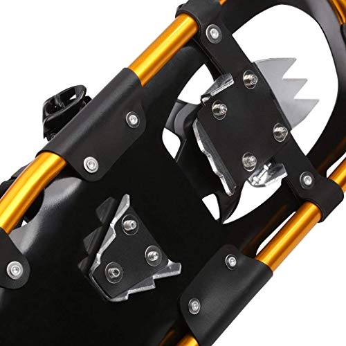 ENKEEO All Terrain Snowshoes Light Weight Aluminum Alloy Snow Shoes Kit with Carry Bag, Adjustable Ratchet Bindings, 210lbs. Capacity, Black and Orange, 30 inches