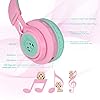 Riwbox Bluetooth Headphones, CT-7 Cat Ear LED Light Up Wireless Foldable Headphones Over Ear with Microphone and Volume…