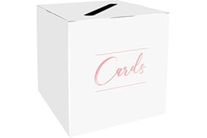 HEIPINIUYE White and Pink Card Box Wedding White Gift Card Box Holder for Party Wedding Baby Shower Birthday Raffle Box