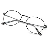 PenSee Oval Classic Retro Metal Frame Clear Lens Round Circle Eye Glasses