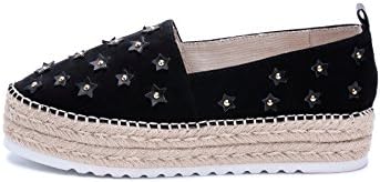 DFRNT Women’s Black Ruby Stars Espadrille (38, Black)