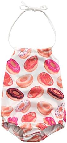 Fartido Baby Girl Kinds of Doughnuts Print Swimsuit One-Piece Romper Beachsuit