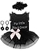 Newborn Bodysuit Baby Girls My Little Black Dress Ruffle Sleeveless Tulle Skirt (3-6 Months)