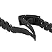 Pebble Time Round 20mm Watch Band, Threeeggs Stainless Steel Watch Strap Bracelet for Pebble Time Round 20mm Smart Watch (B - Black)