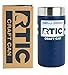RTIC Can Cooler Insulated, Drink, Beverage, Bottle, Soda Can Cooler with Lid, Stainless Steel Metal, Double Wall Insulation Coozie for Cans, Sweat Proof, 16 oz, Navy