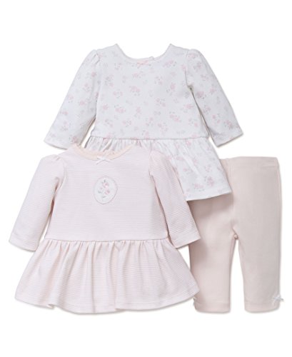 Little Me Baby Girls  Newborn 2 Pack Dress with Legging, Petals, 9M