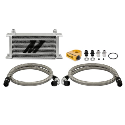 Mishimoto MMOC-ULT Universal Thermostatic 19 Row Oil Cooler Kit, Silver