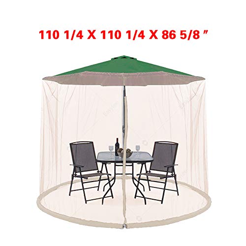 Easylee Outdoor Patio 9' Umbrella Cover Mosquito Netting Table Screen