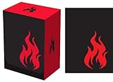 Legion Iconic Red (Fire) Deck Box + 100 Matching Sleeves (fits Magic/MTG, Pokemon Cards)