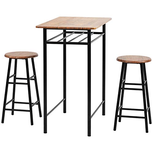 Bartisch-Set 3,Stehtisch mit 2 Barhockern,für 1 Bis 2 Personen, MDF Küchentisch und Küchenstuhl, für Bar Küche… – Bild 5