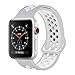 YC YANCH Greatou Compatible for Apple Watch Band,Soft Silicone Sport Band Replacement Wrist Strap Compatible for iWatch Series 5/4/3/2/1,Nike+,Sport,Edition,42mm 44mm S/M,Pure Platinum White