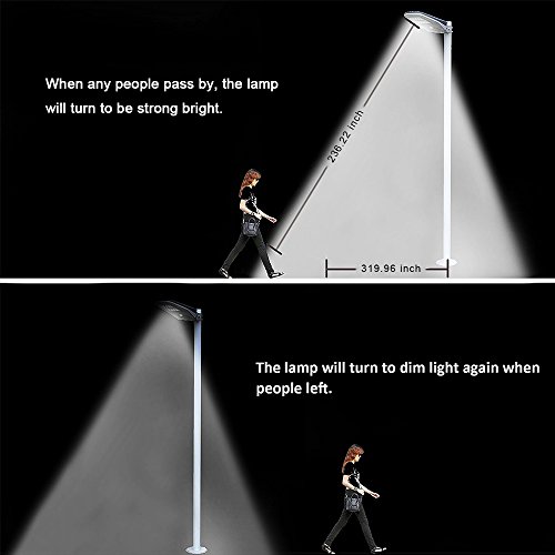 LUCKSTAR The Mounting Equipment For 30W LED Street Light - Solar Power Road Lamp Outdoor Lighting with Remote Control for Streets Garden Yard and Parking (White)