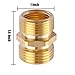 LitOrange (2 Pack Lead-Free Brass Garden Hose to Pipe NPT Fitting Connect, Green Thumb Quick Swivel Connector Adapter,Double Male Thread Size GHT 3/4