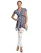 MBJ WT1312 Womens Print Short Sleeve Empire Line Side Panel Tunic XXL CORAL_NAVY