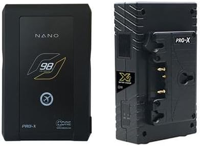 Core SWX Gold Mount Nano 1-Battery Kit with X2 Charger - Includes Nano 6.6Ah Lithium Ion Gold Mount Battery Brick with 4 LED Power Gauge (98 Wh, 14.8-Volts), Core SWX X2 Simultaneous 2A Charger