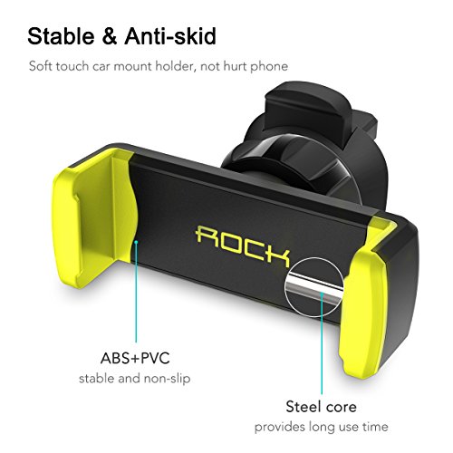 Universal Car Air Vent Cell Phone Holder, Rock Car Styling Dashboard 360° Degree Adjustable Mount Air Vent Stand Car Holder Stand For All Smartphones Tablet - Thumbnail 6