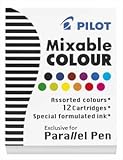 Pilot Refills Parallel - 12 Colors Assorted Fountain Pen Cartridge - P77312