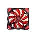 APEVIA AF312L-SRD 120mm Red LED Ultra Silent Case Fan w/ 15 LEDs & Anti-Vibration Rubber Pads (3-pk)