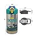 Zak Designs The Lion King - Simba, Timon and Pumbaa Stainless Steel Water Bottle 15.5 oz with One Hand Operation Action Lid and Built-in Carrying Loop, with Straw is Perfect for Kids