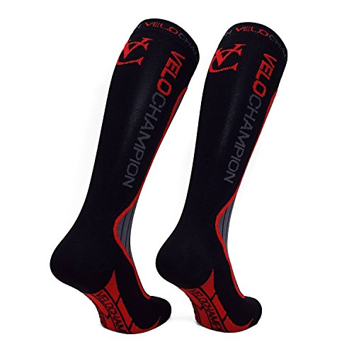 VeloChampion Recovery Compression Socks for Men & Women Ladies (20-30mmhg) Best Flight Socks for Shin Splints, Sports, Leg Pain, Varicose Veins, Deep Vein Thrombosis DVT, Nurses & Maternity Pregnancy