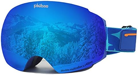 Phibee ユニセックス スノースキーゴーグル フレームレス 100 Uv保護 スノーボードゴーグル メンズ レディース ユース