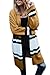 Womens Long Cardigans Yellow Color Block Open Front Long Sleeve Kint Cardigan Sweaters By SUNMMWERY,Yellow,Medium