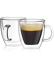 JoyJolt Savor Double Wall Insulated Glasses Espresso Mugs (Set of 2) - 5.4-Ounces